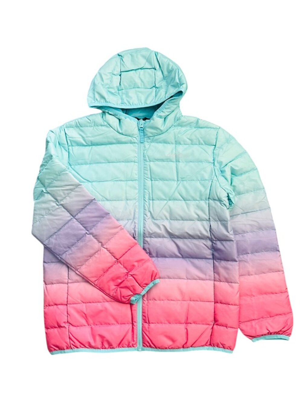 Eddie Bauer Girl's Size L 14 Pastel Ombre Down Filled Hooded Jacket NWOT